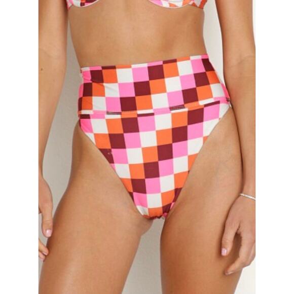 Beach Riot Sangria Checkers Highway Bikini Bottom XS NWT - Picture 1 of 3